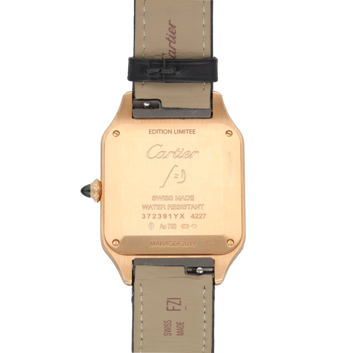 Montre CARTIER "Santos Dumont" GM en or rose et cuir - Castafiore
