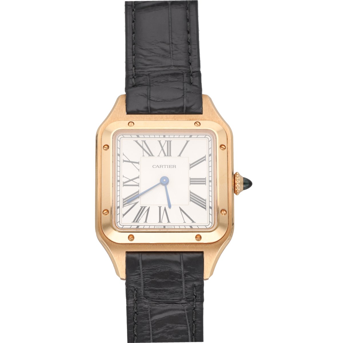Montre CARTIER "Santos Dumont" GM en or rose et cuir - Castafiore