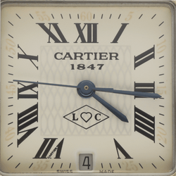 Montre CARTIER "Santos" en or jaune, acier et cuir - Castafiore