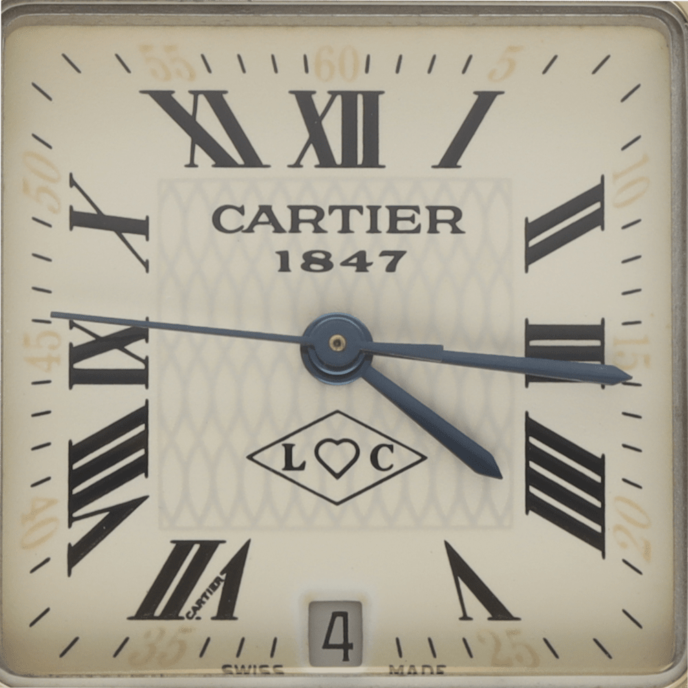Montre CARTIER "Santos" en or jaune, acier et cuir - Castafiore
