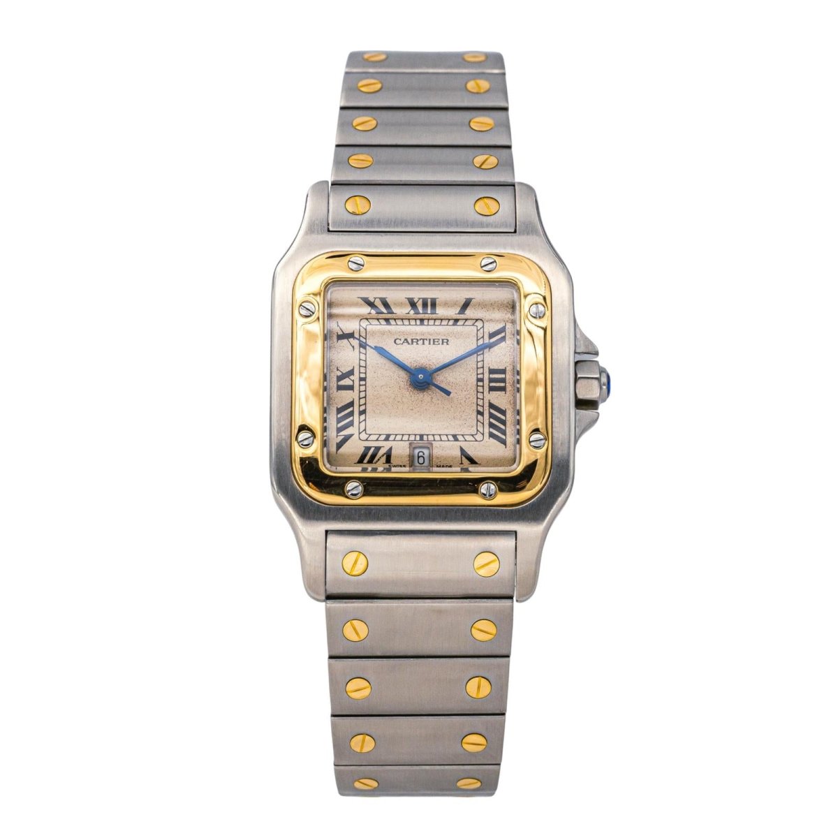Montre CARTIER "Santos" en or jaune, acier et quartz - Castafiore