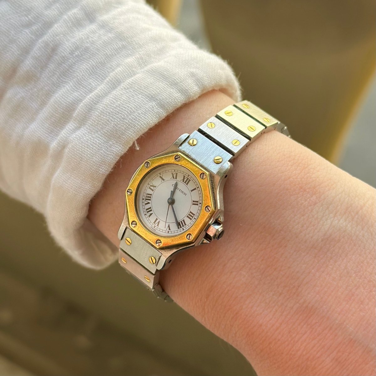 Montre CARTIER "Santos" en or jaune et acier - Castafiore