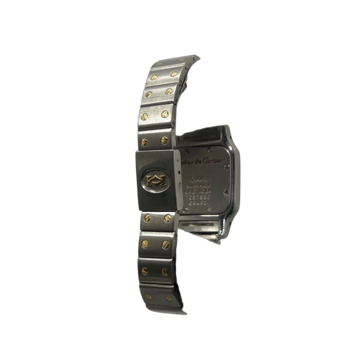 Montre CARTIER "Santos Galbée" en or jaune, acier et quartz - Castafiore