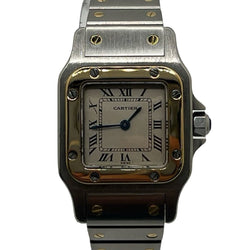 Montre CARTIER "Santos Galbée" en or jaune, acier et quartz - Castafiore