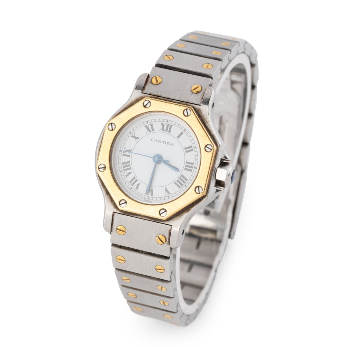Montre CARTIER "Santos Octagonale" en or jaune et acier - Castafiore