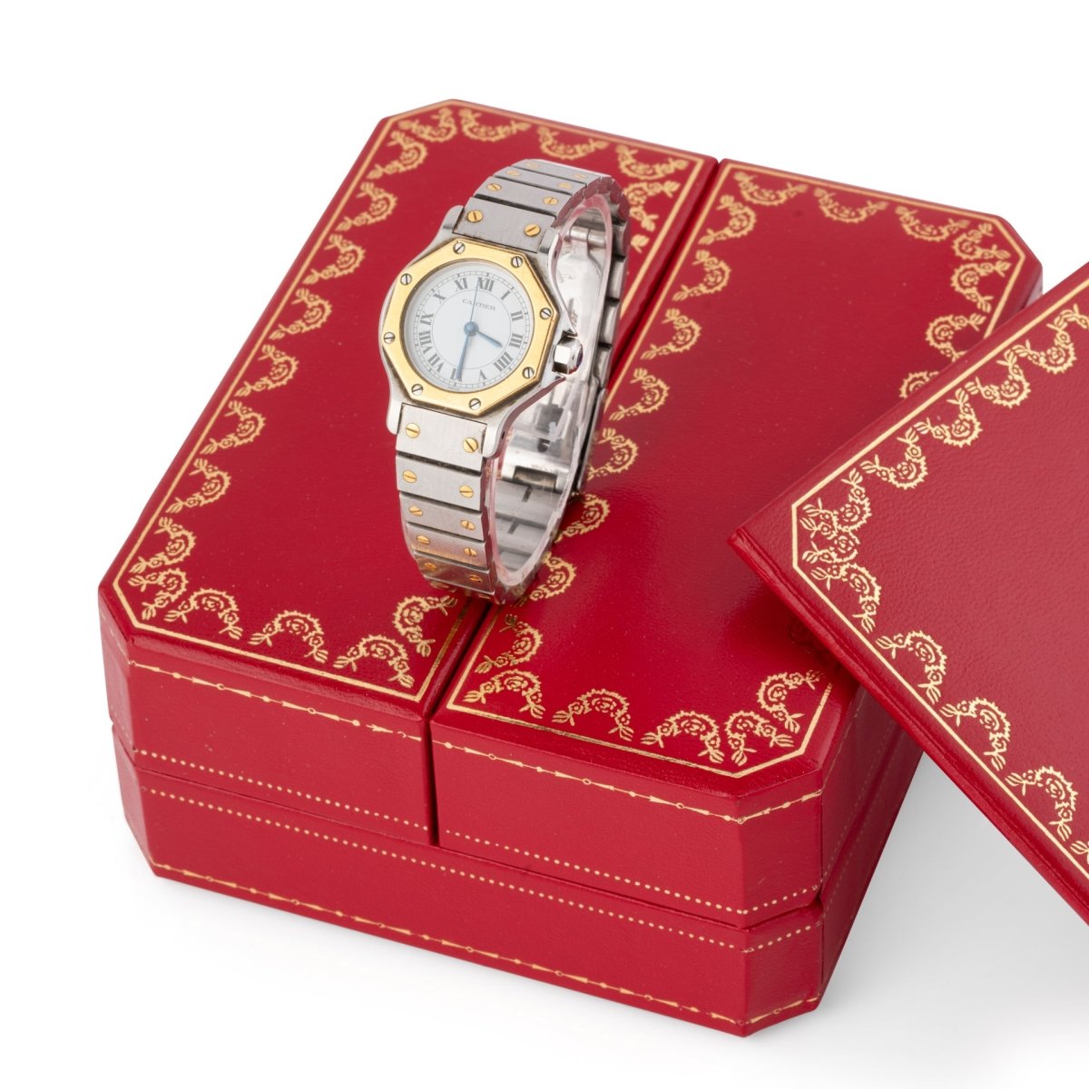 Montre CARTIER "Santos Octagonale" en or jaune et acier - Castafiore