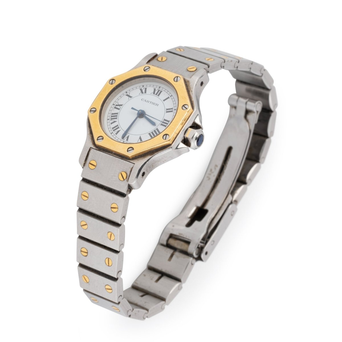 Montre CARTIER "Santos Octagonale" en or jaune et acier - Castafiore
