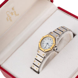 Montre CARTIER "Santos Octagonale" en or jaune et acier - Castafiore