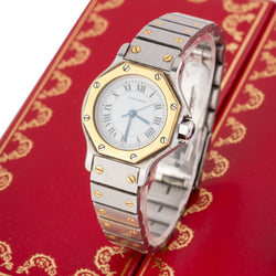 Montre CARTIER "Santos Octagonale" en or jaune et acier - Castafiore