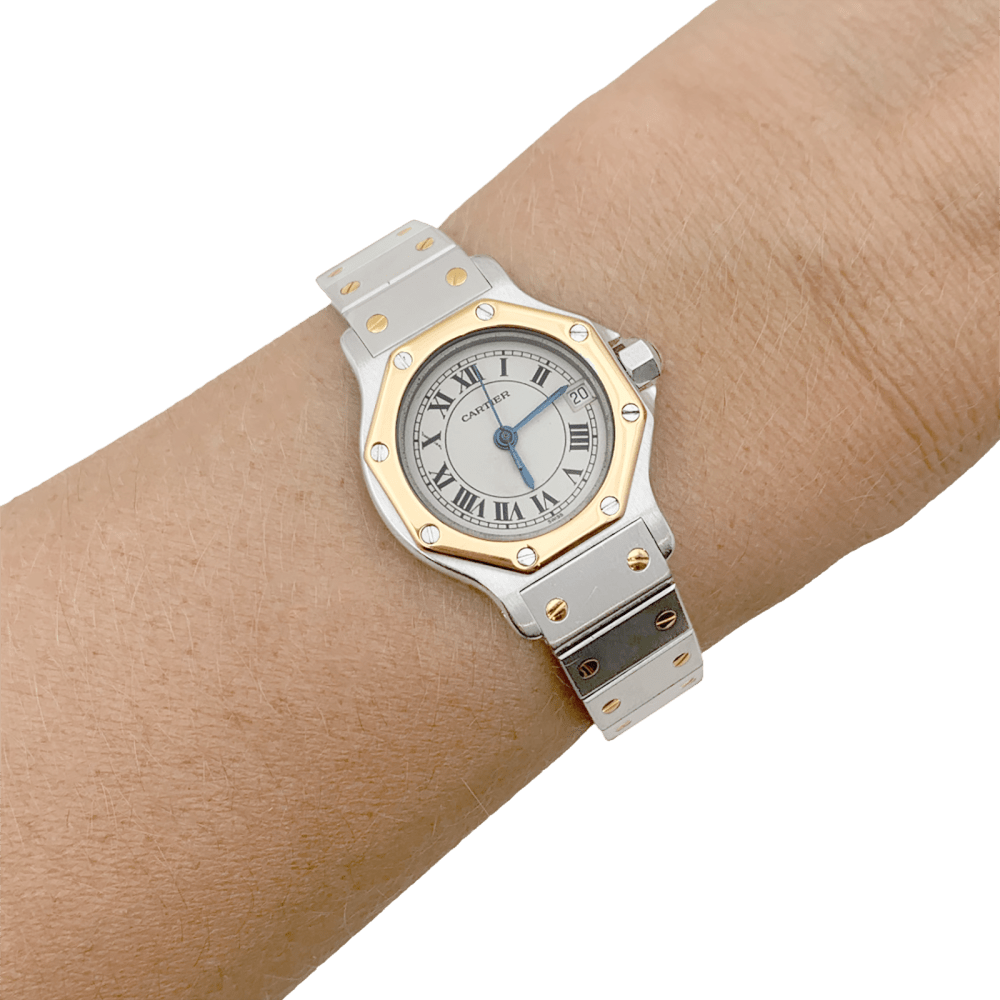 Montre CARTIER "Santos Octogonale" en or jaune et acier - Castafiore