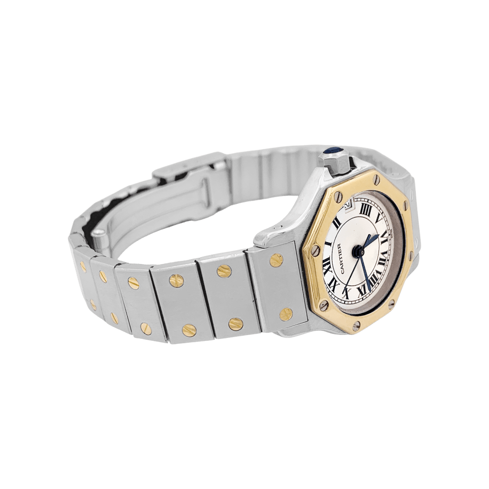 Montre CARTIER "Santos Octogonale" en or jaune et acier - Castafiore