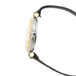 Montre CARTIER "Santos Vendôme Lady" en or jaune, acier et cuir - Castafiore