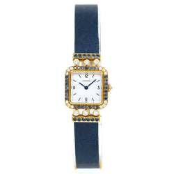 Montre CARTIER "Sonate" en or jaune, saphirs et diamants - Castafiore