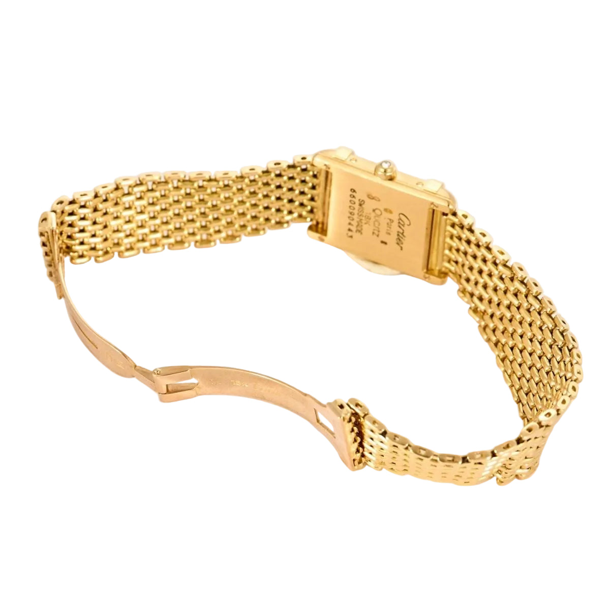 Montre CARTIER "Tank Chinoise" en or jaune, acier et diamants - Castafiore