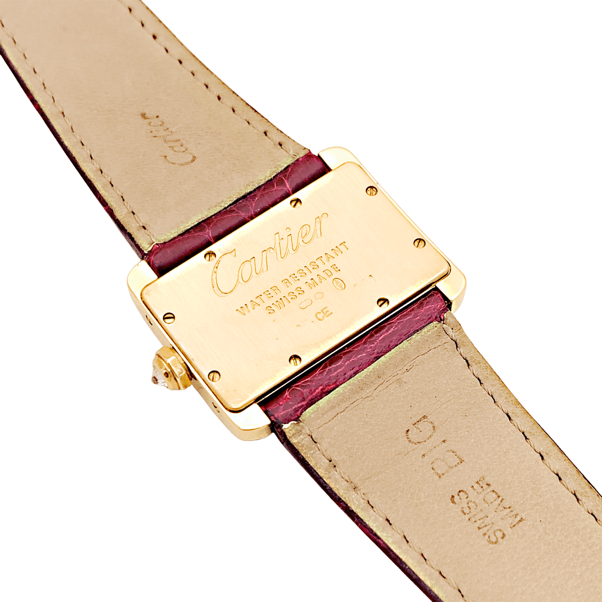 Montre CARTIER "Tank Divan" en or jaune, argent, acier et diamants - Castafiore