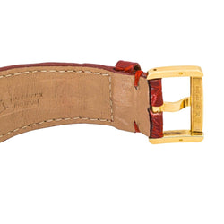 Montre CARTIER "Tank Divan" en or jaune, cuir et diamants - Castafiore