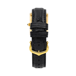 Montre CARTIER "Tank" en or jaune, cuir et saphir - Castafiore