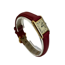 Montre CARTIER "Tank" en vermeil et cuir - Castafiore