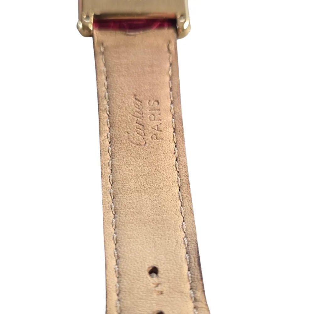 Montre CARTIER "Tank" en vermeil et cuir - Castafiore