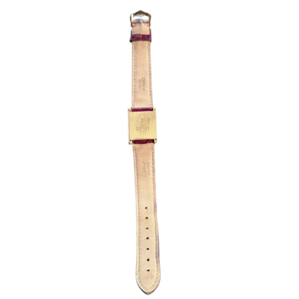 Montre CARTIER "Tank" en vermeil et cuir - Castafiore