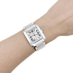 Montre CARTIER "Tank Française" en acier et argent - Castafiore