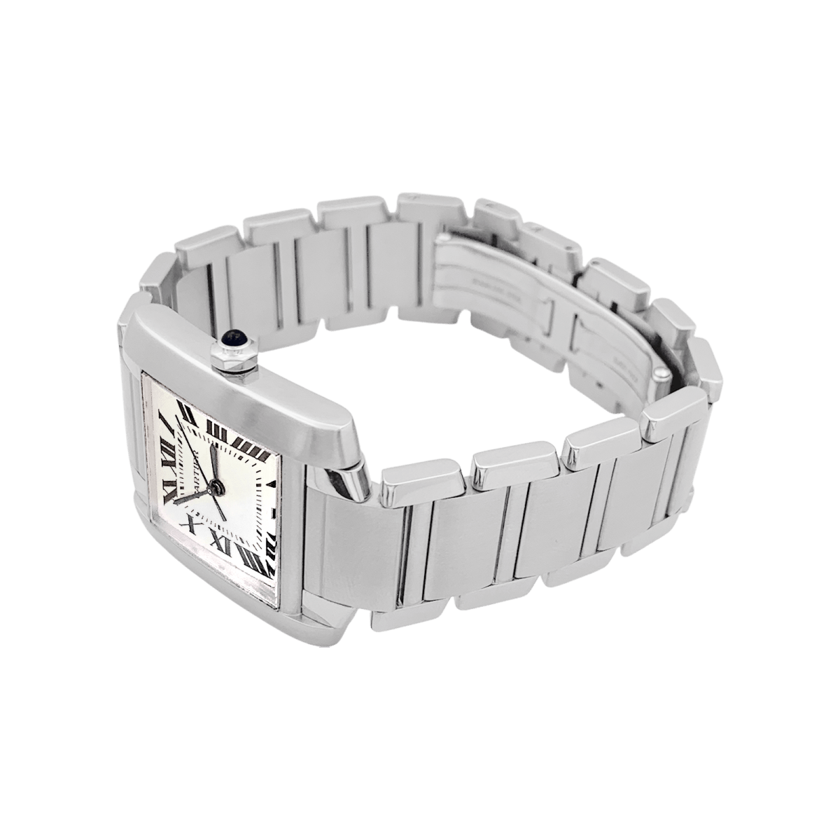 Montre CARTIER "Tank Française" en acier et argent - Castafiore