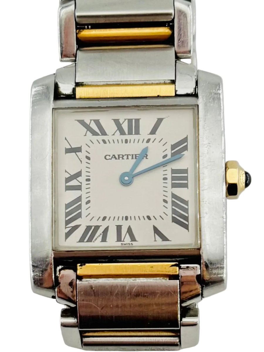 Montre CARTIER "Tank française" en or jaune et acier - Castafiore