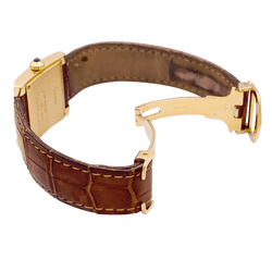 Montre Cartier, "Tank Française", or jaune, cuir. - Castafiore