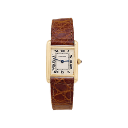 Montre CARTIER "Tank Louis Cartier" en or jaune et cuir - Castafiore
