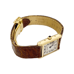 Montre CARTIER "Tank Louis Cartier" en or jaune et cuir - Castafiore