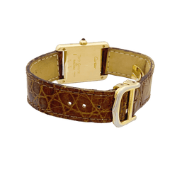 Montre CARTIER "Tank Louis Cartier" en or jaune et cuir - Castafiore
