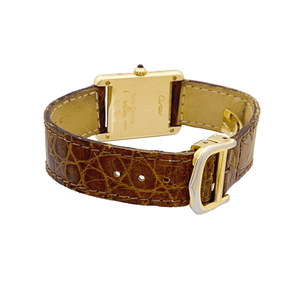 Montre CARTIER "Tank Louis Cartier" en or jaune et cuir - Castafiore