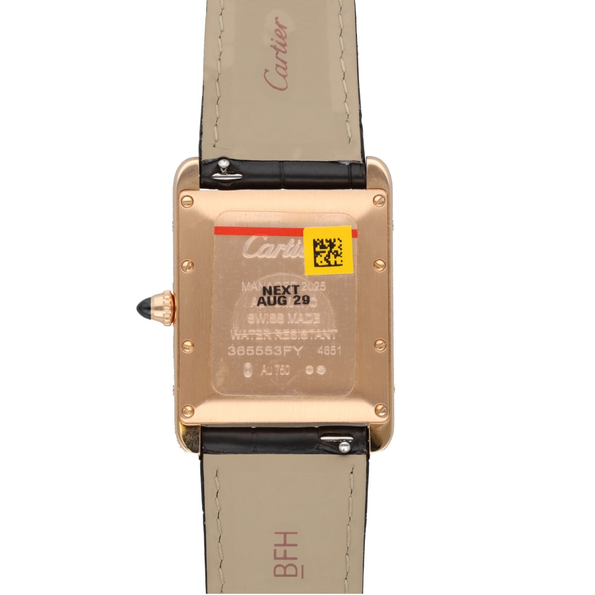 Montre CARTIER "Tank Louis Cartier" GM en or rose et cuir - Castafiore