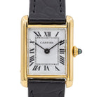 Montre CARTIER "Tank Louis cartier PM" en or jaune et cuir - Castafiore