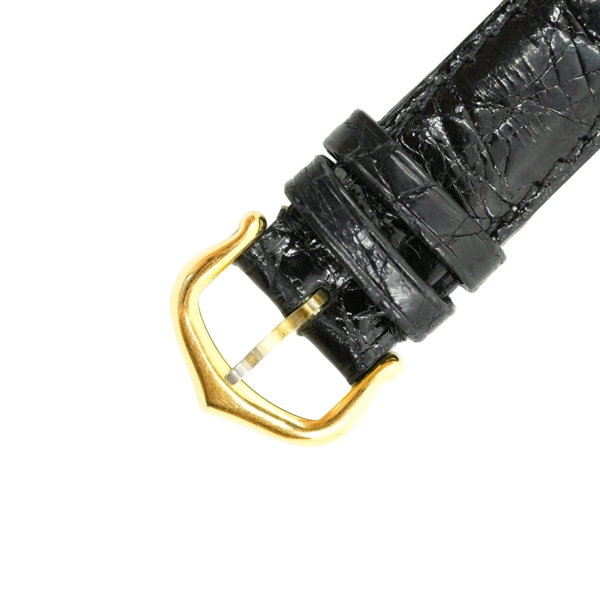 Montre CARTIER "Tank Louis" en or jaune, cuir et saphir - Castafiore