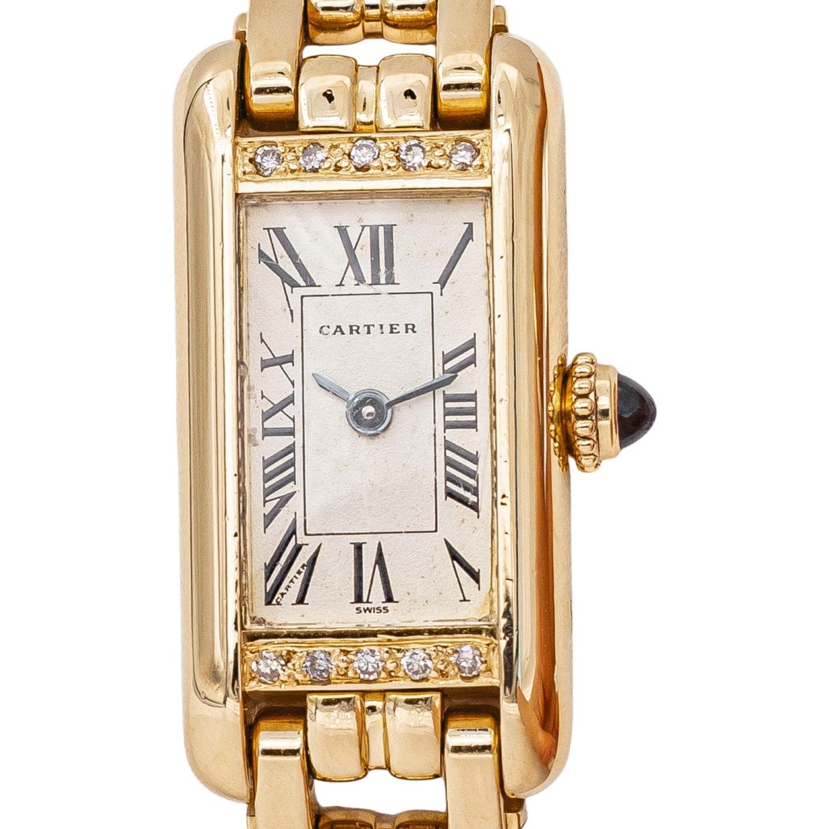 Montre CARTIER "Tank Mini" en or jaune et diamants - Castafiore