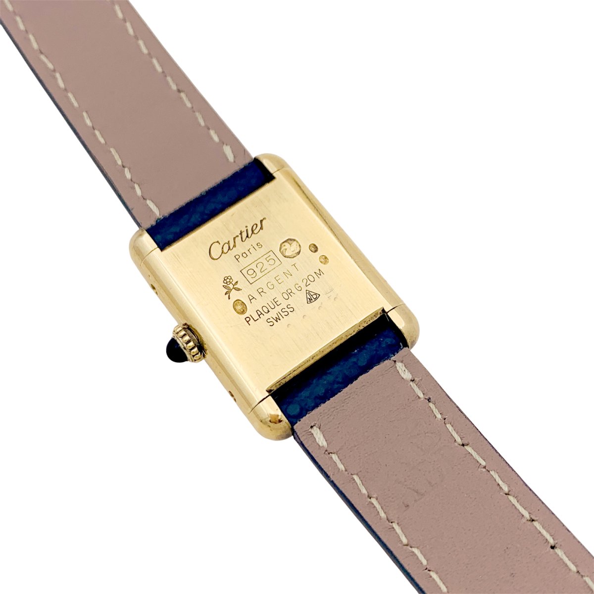 CARTIER “Tank Must” watch in silver and leather – Castafiore