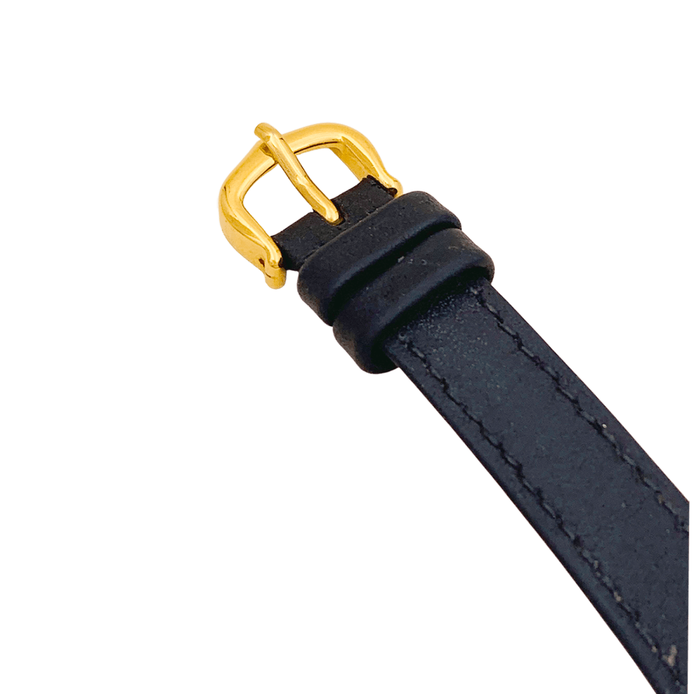 Montre CARTIER, "Tank Must", argent plaqué or et cuir - Castafiore