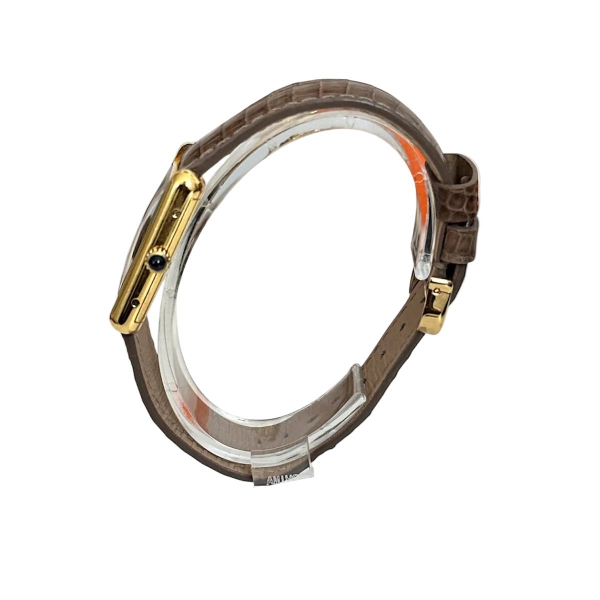 Montre CARTIER "Tank Must Burgundy" en vermeil et cuir - Castafiore