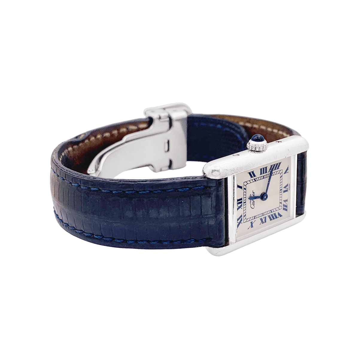 Montre CARTIER "Tank Must" en argent, acier et cuir. - Castafiore