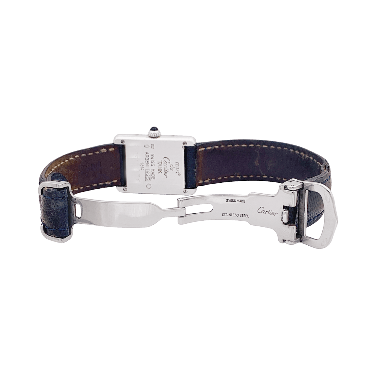 Montre CARTIER "Tank Must" en argent, acier et cuir. - Castafiore