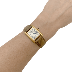 Montre CARTIER "Tank Must" en argent, acier et cuir - Castafiore