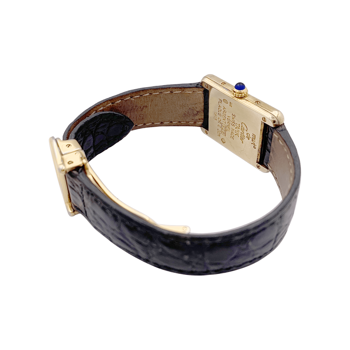 Montre Cartier Tank Must en argent plaqué or - Castafiore