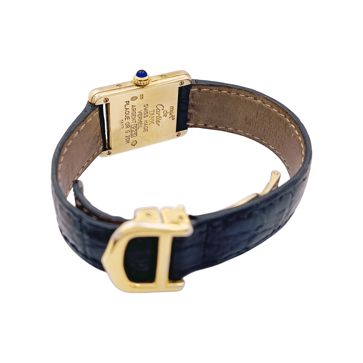 Montre Cartier Tank Must en argent plaqué or - Castafiore