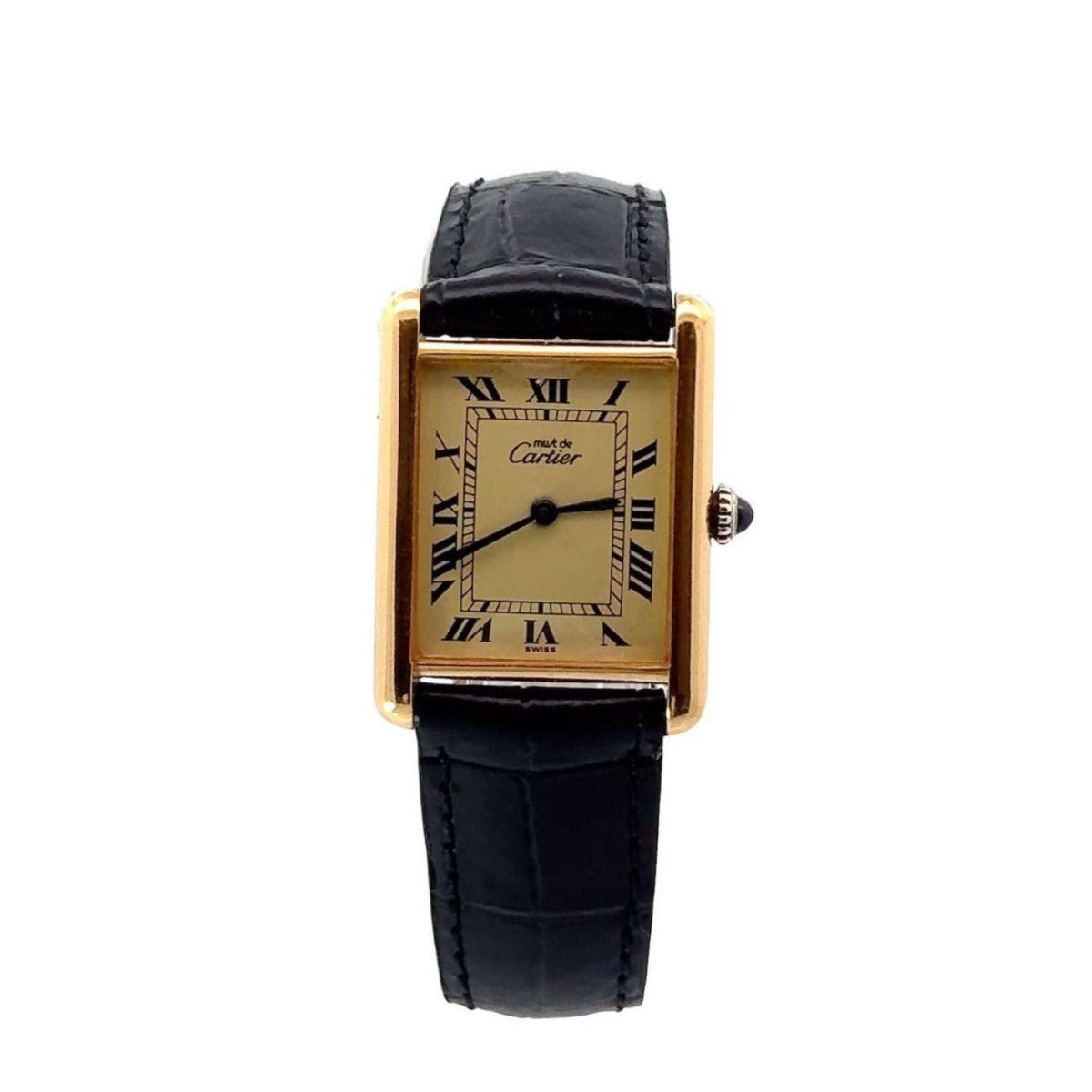 Montre CARTIER "Tank Must" en vermeil et cuir - Castafiore