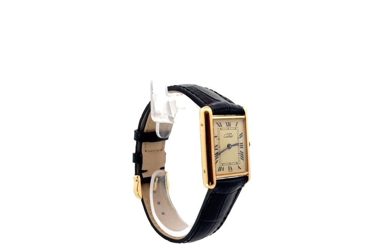 Montre CARTIER "Tank Must" en vermeil et cuir - Castafiore