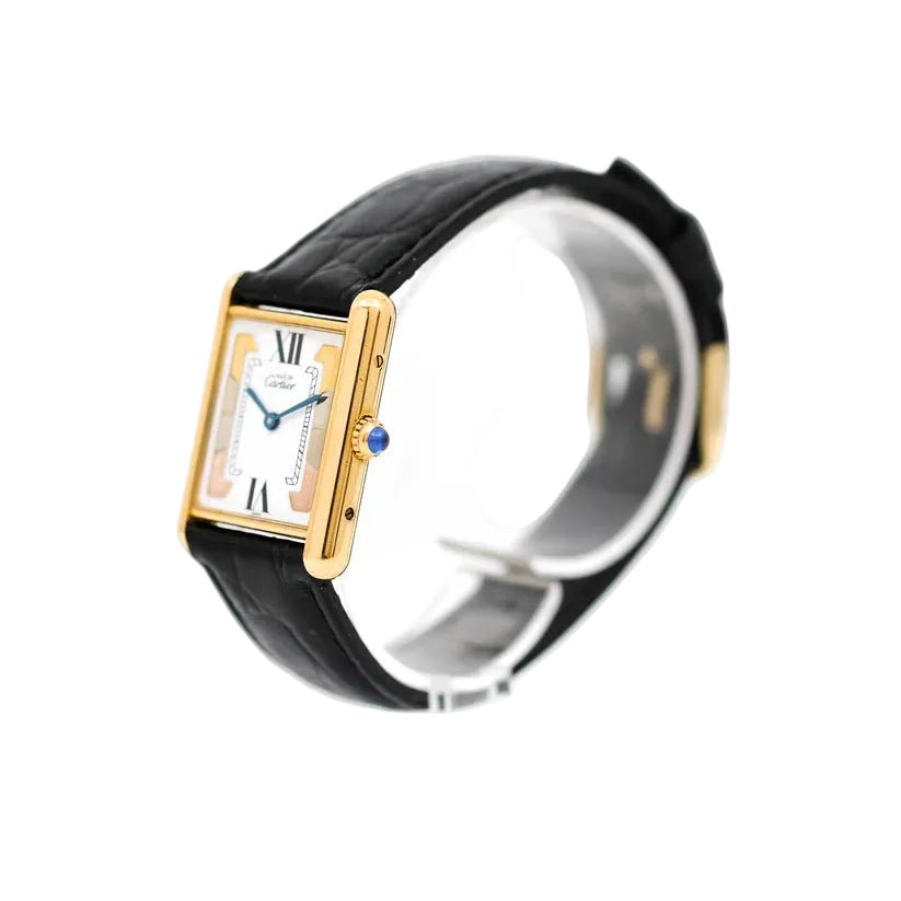 Montre CARTIER "Tank Must Trinity" en vermeil et cuir - Castafiore