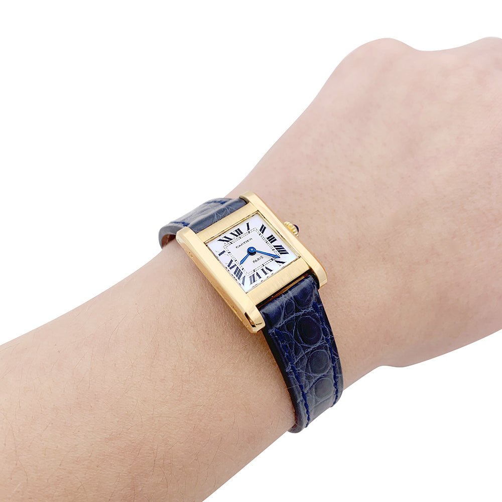 Montre CARTIER "Tank Normale" en or jaune et cuir - Castafiore