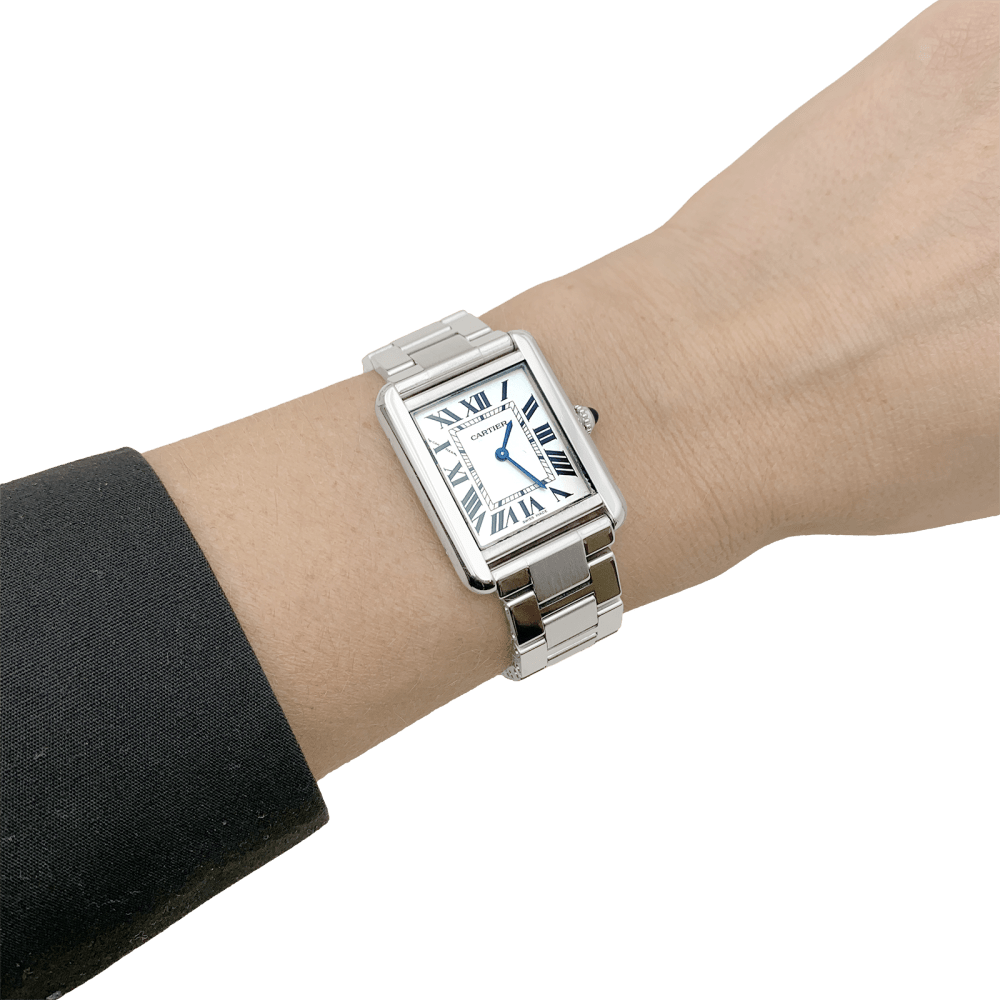 Montre CARTIER "Tank Solo" en acier et argent - Castafiore