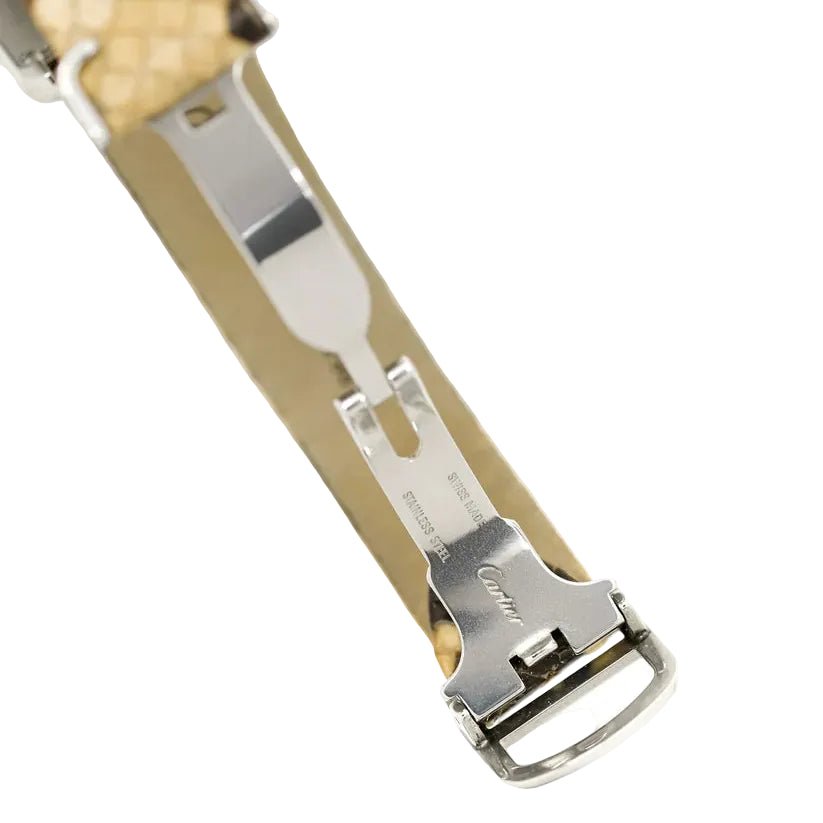 Montre CARTIER "Tank Solo" en acier et cuir - Castafiore